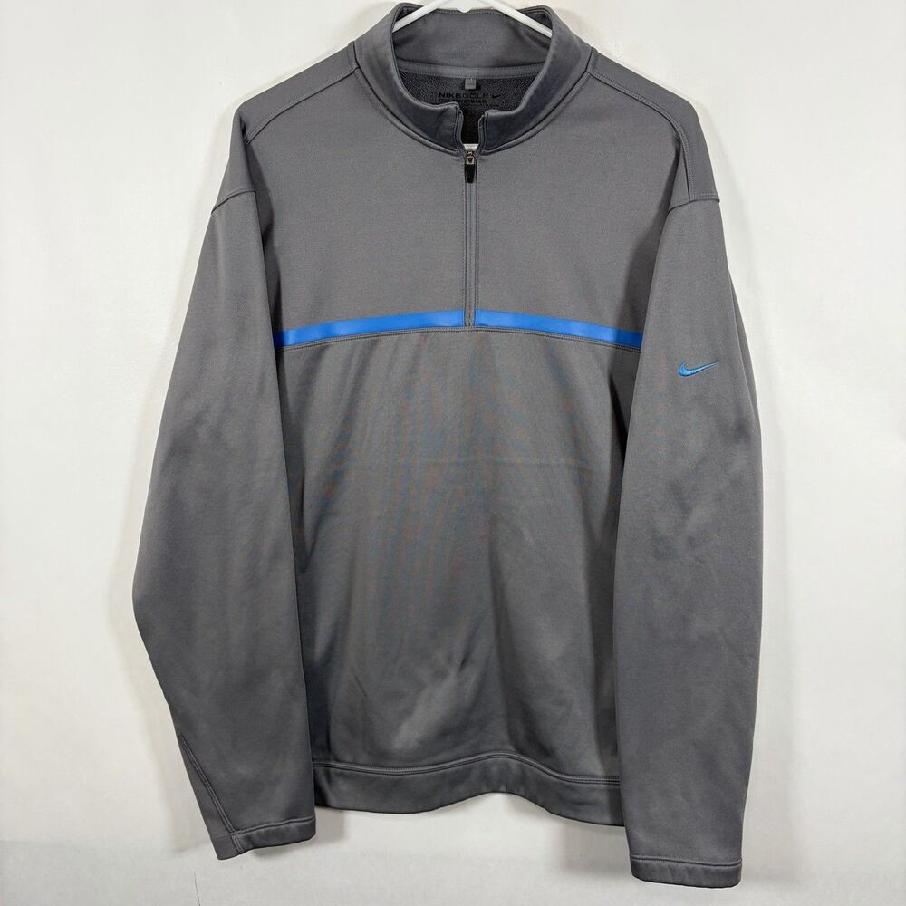 Nike Golf Tour Performance Therma-FIT 1/4 Zip Pullover Mens Large Gray Fleece